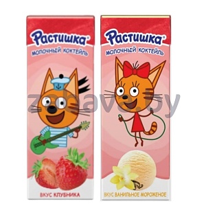 Коктейль молочный «Растишка», клубника или ванильн. морож., 2%, 210 г