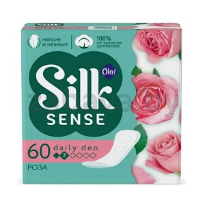 Прокладки ежедневные Ola! Silk Sense Daily, роза, 60 шт.