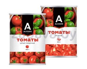Томаты консерв. Alvado, целые, очищ., 400 г
