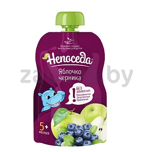 Пюре «Непоседа», яблоко-черника, 90 г