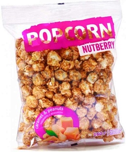 Попкорн сладкий Nutberry, карамель с арахисом, 160 г