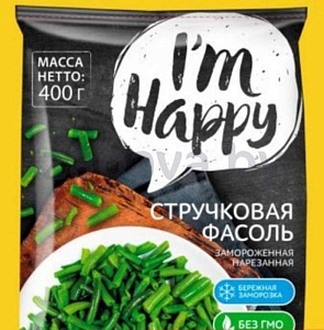 Фасоль I’m Happy, стручковая, резаная, замороженная, 400 г