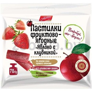 Пастилки фруктово-ягодные «Яблоко с клубникой», 70 г