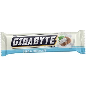 Батончик Gigabyte, с арахисом, карамелью и нугой или кокосовой стружкой, 40 г