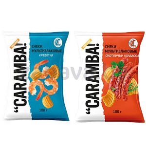 Снеки мультизлак. Caramba!, со вк. креветки или охотн. колбасок, 100 г