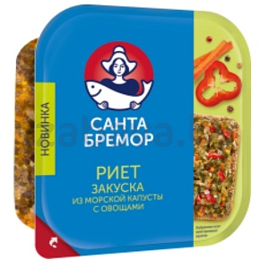 Закуска «Санта Бремор» «Риет» из морской капусты с овощами, 150 г