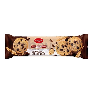 Печенье «Слодыч» Chocolate & Wheatа, пшеница и шоколад, 145 г