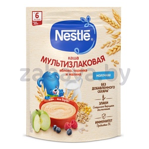 Каша молочная Nestle, мультизлаковая, яблоко-черника-малина, 200 г