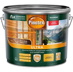 Пропитка для дерева Pinotex Ultra, полуглянцевая, 9 л, цвет: калужница