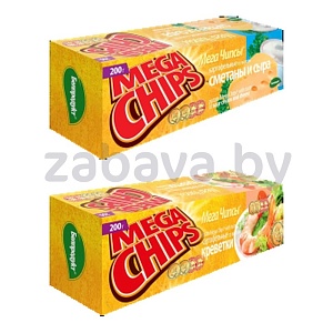Чипсы Mega Chips, сметана-сыр или креветка, 200 г
