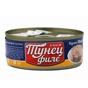 Тунец филе в масле «Вкусные консервы», 140 г