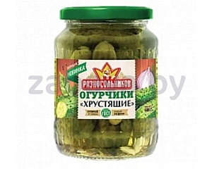 Огурчики маринованные хрустящие «Разносольников», 680 г