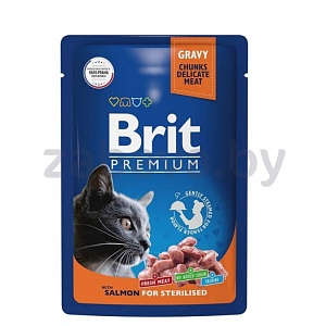 Корм для кошек Brit Premium лосось/треска/цыпленок, 85 г, в ассорт.