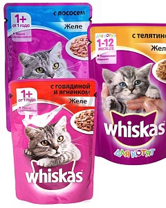 Корм для кошек Whiskas, 85 г, в ассортименте
