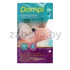 Перчатки винил. Dompi, однораз., S-L, 10 шт.