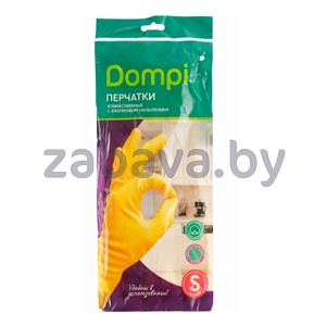 Перчатки резиновые Dompi, хоз., с хлопковым напылением