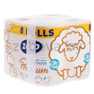 Бумага туалетная Zeno Premium, 3 сл., 8 рул.