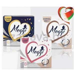 Тампоны Meggi, 6/8 шт., в ассорт.