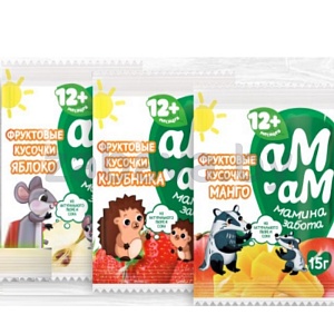 Кусочки фруктовые «Ам-ам», 15 г, в ассорт.