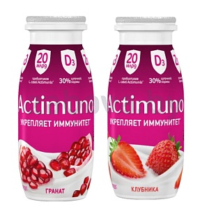 Продукт к/м Actimuno, 1,5%, 95 г,  клубника/гранат