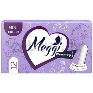 Тампоны гигиен. Meggi, Energy Mini, 12 шт.