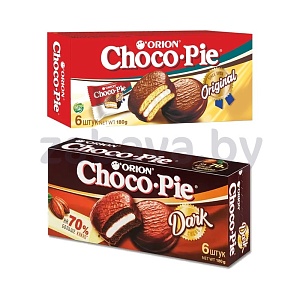 Печенье Choco Pie, dark или original, РФ, 30 г×6 шт.