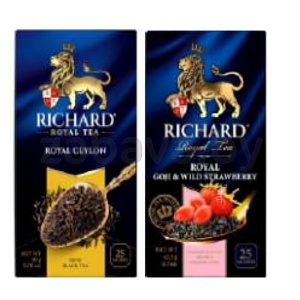 Чай Richard Royal Ceylon, черн., 25 пак., в ассорт.