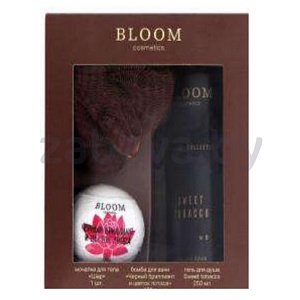 Гель для душа + бомба для ванн + мочалка д/тела Bloom Cosmetics Sweet Tobacco