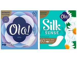 Прокладки ежедневные Ola!, 60 шт., в ассортименте