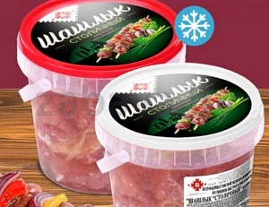 Шашлык «Столичный», свиной, замороженный, ведро, 1 кг, МК «Брестский»