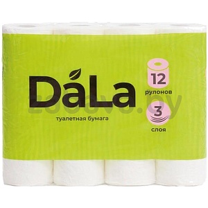 Бумага туалетная Dala, 3 слоя, 12 рул.