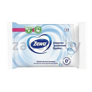 Туалетная бумага Zewa Pure, влажная, 40 шт.