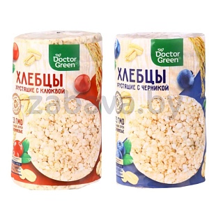 Хлебцы хрустящие Doctor Green, клюква/черника, 80 г