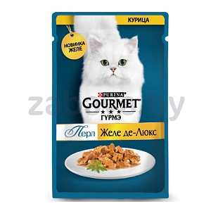 Корм для кошек «Гурмэ», желе де-люкс, курица, 75 г