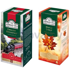 Чай Ahmad «Английский Завтрак» или «Кленов. сироп», черн./зелен., 25 пак.