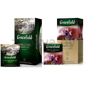 Чай Greenfield Spring Melody или Earl Grey Fantasy, 25 пак.