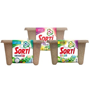 Капсулы для стирки Sorti, 10 шт., в ассорт.