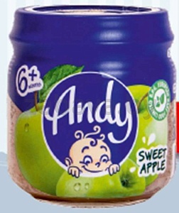 Детское питание Andy, яблоко пюре, 90 г