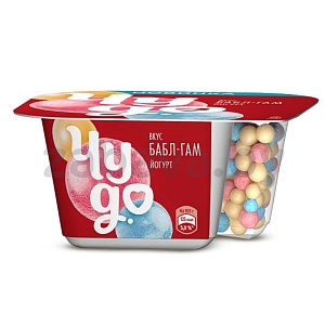 йогурт «Чудо», бабл-гам и злаков. шар. в бел. глазури, 4%, РФ, 101 г