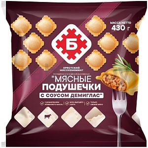 Пельмени «Мясные подушечки», с соусом демиглас, зам., 430 г