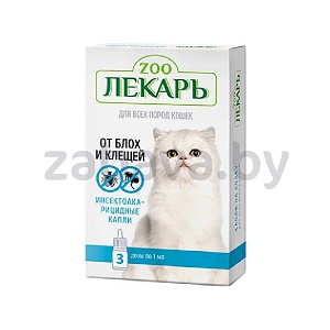 Zooлекарь капли от блох для кошек на холку, 1 пипетка