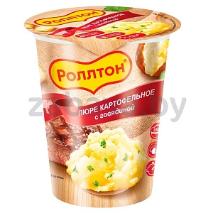 Пюре картофельное «Роллтон» с говядиной, 55 г