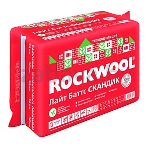 Каменная вата Rockwool «Лайт Баттс Скандик», 600×800×50