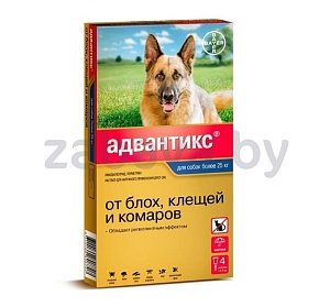 Капли на холку от блох, клещей и комаров «Адвантикс», 4 мл, 1 пипетка