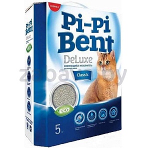 Комкующийся наполнитель Pi-Pi Bent DeLuxe Classic, для кошачьего туалета, без запаха, 5 кг