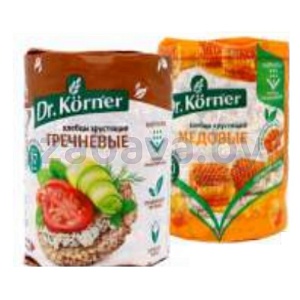 Хлебцы гречневые Dr.Korner, гречнев. или медов., 100 г