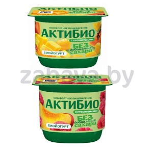 Биойогурт «АктиБио», 3%, персик-малина или манго-папайя, 130 г