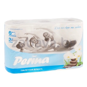 Бумага туалетная Perina, deluxe, 3 сл., 6 рул.