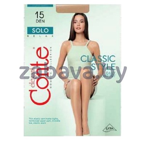 Колготки женские Conte Elegant Solo, 15 ден, размер 2-4, в ассорт.