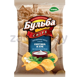 Чипсы «Бульба Chips» сметана и лук, 75 г